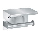 Stainless Steel Toilet Tissue Dispenser, Single Standard Roll with Shelf Rack, Wall Mount TCT-TPD-SINGLE
