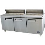 Atosa Cold Table, 3-Door, 72"L, 18-Pan, 115V ATOSA-MSF8304GR