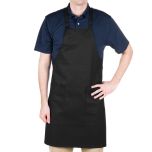 Winco Apron Full Bib Black APRON-BIB-BLK