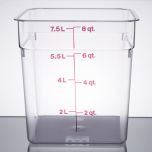 Cambro 8SFSCW135 Container 8 Qt Square (Clear) 4000 CAMB-8SFSCW