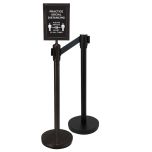 Winco WINC-CGS-SET Stanchion Set, Sign Holder and 2 34" Black Iron Posts WINC-CGS-SETA