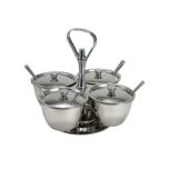 Winco RS-4 Condiment Set 4 Jar S/S CONDIMENT-SET-4