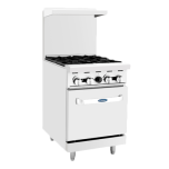 Atosa Range 24" 4-B W/Oven, Nat. Gas ATOSA-AGR-4B-NG