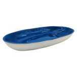 CIQI Blue Oval Plate 11.5"x7" 20/CS CIQI-JC-JP028