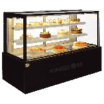 Kingdom ZW-C-141F-BBS Bakery Showcase 4' 3-Tier, 47.24", Black Brush S/S Finish KING-ZW-C-141F-BBS