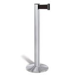 Lavi Industries 50-3000CL-SB Chrome Post W/Bk-Sv Belt W/Lock LAVI-50-3000CL