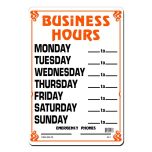 Lynch Signs BH-1 Sign "business Hours Weekly" LYNS-BH-1