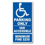 Lynch Signs HP-6MT Sign "handicap Parking Minimum 250 Fine" Alumin LYNS-HP-6MT