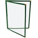 Winco PMCD-9G Plastic Menu Cover, Double Fold, Green, Holes 8-1/2" X 11" Paper MENU-DBL-GR
