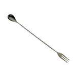 Mercer Culinary M37015BK Barfly Bar Spoon, 12-3/8", 3-Tine Fork End, Gun Metal Black Finish MERCE-M37015BK