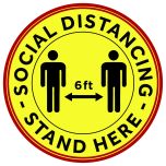 Winco  PFD-12Y Social Distancing Floor Decal 12" (10 per pack) WINC-PFD-12Y