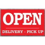 Banner Sign "Open/Delivery - Pick up" 3' x 5' LYNS-BA-41