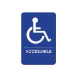 Winco SGNB-653B Sign Handicap/W Braille 6'' x9'' Blue SIGN-ADA-ACCE-6X9