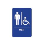 Winco SGNB-652B Sign ''men/Handicap'' 6'' X 9'' (Blue) 2pss093/On0010 SIGN-ADA-M-6X9