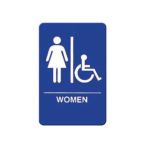 Winco SGNB-651B Sign ''women-Handicap'' (Blue) 2pss094/On0009 SIGN-ADA-W-6X9