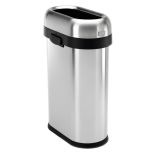 Simplehuman CW1467 50 liter (13 gallon) open top slim commercial trash can, brushed stainless steel SIMP-CW1467