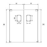 GSW DR-AS1882 A Pair of Aluminum Swing Door (Fits 36" x 84" Opening) GSW-DR-AS1882