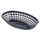 Tablecraft 1074BK Basket Platic 9-3/8" Oval (Black) TABL-1074BK