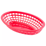 Tablecraft 1074R Basket Plastic 9-3/8" Oval (Red) TABL-1074R