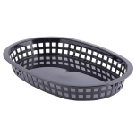 Tablecraft 1076BK Basket Platter Oval 10-1/2" (Black) TABL-1076BK