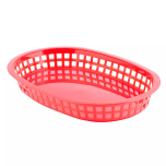Tablecraft 1076R Basket Platter 10-1/2" Oval (Red) TABL-1076R