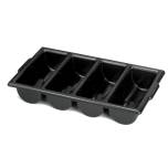Tablecraft 1524B Cutlery Bin 4-Comp. (Black) TABL-1524B