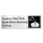 Tablecraft B22 Sign S/S "employee Must Wash Hand" TABL-B22