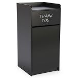 Tanho TRASH-BIN-BLACK Trash Receptacle Black Assembled Fits 25 Gal Liner TRASH-RECEPTACLE-BLK