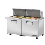 True TSSU-60-24M-B-ST-HC Cold Table 60" 24-Pan Mega, Hydrocarbon TRUE-TSSU-60-24M-B-ST-HC