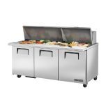 True TSSU-72-30M-B-ST-HC Cold Table 72" 30-Pan Mega, Hydrocarbon TRUE-TSSU-72-30MB-ST-HC