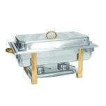 WINCO WINC-201 Chafing Dish Oblong 8 Qt Gold Accents WINC-201