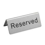 WINCO RVS-4 "reserved" Tent Sign S/S WINCO RVS-4