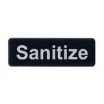 Update International S39-35BK Sign "Sanitize" Black TARH-PLIS9340BK