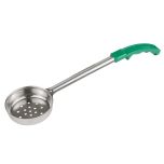 WINCO FPP-4 Spoon/Ladle 4 Oz Perf-Green Handle WINC-FPP-4