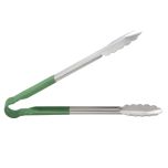 WINCO UTPH-12G Tong 12" Green Handle WINC-UTPH-12G