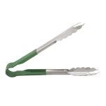 WINCO UTPH-9G Tong 9" Green Handle WINC-UTPH-9G