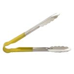 WINCO UTPH-9Y Tong 9" Yellow Handle WINC-UTPH-9Y