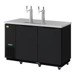 RefrigerationX XBD-2SB-N6 Two Door Beer Dispenser Black Vinyl Exterior (59") REFX-XBD-2SB-N6