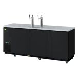REfrigerationX XBD-4SB-N Three Door Beer Dispenser 2-Keg (90") - Black Vinyl Ext. REFX-XBD-4SB-N