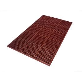 Red Anti-Fatigue Rubber 36" x 60" Drain Mat Grease Resistant Restaurant Doormat 