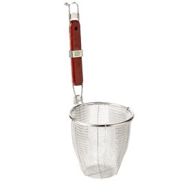Wire Strainer with Bamboo Handle for Cooking or Blanching Noodle Meat Vegetable