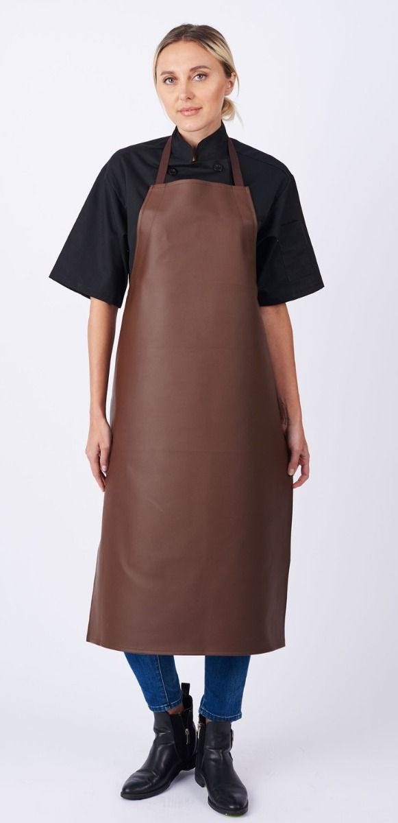 49623 Vinyl Apron With Leather Look 26"W x 37"L Black