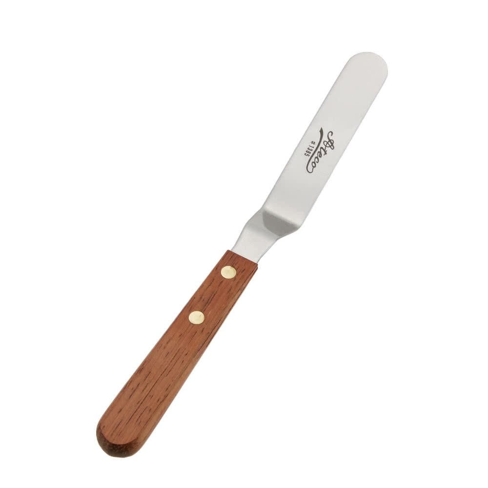 Wood Handle 4.5 Inch Ateco 1385 Offset Spatula with 4.5-Inch Stainless Steel Blade Natural