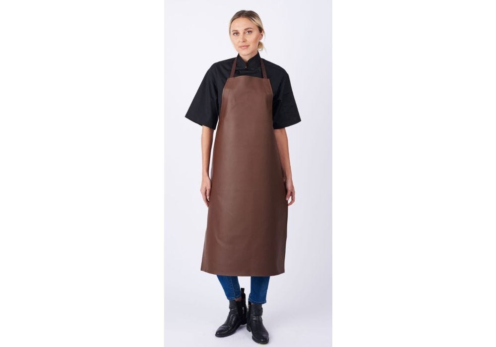 49623 Vinyl Apron With Leather Look 26"W x 37"L Black