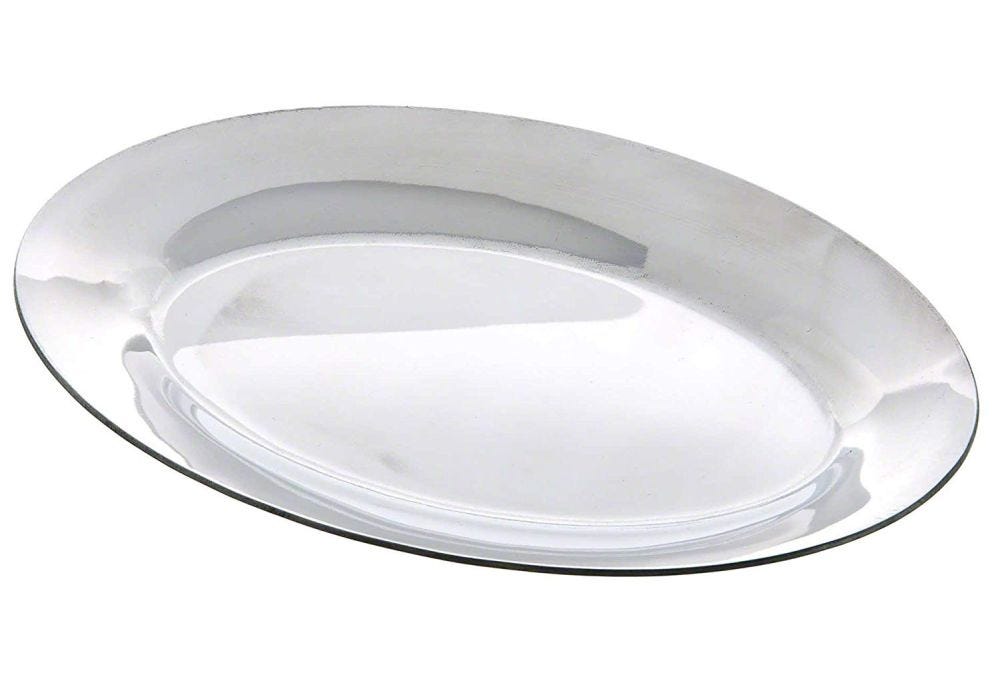 Winco APL-10 10-Inch Aluminum Oval Sizzling Platter 