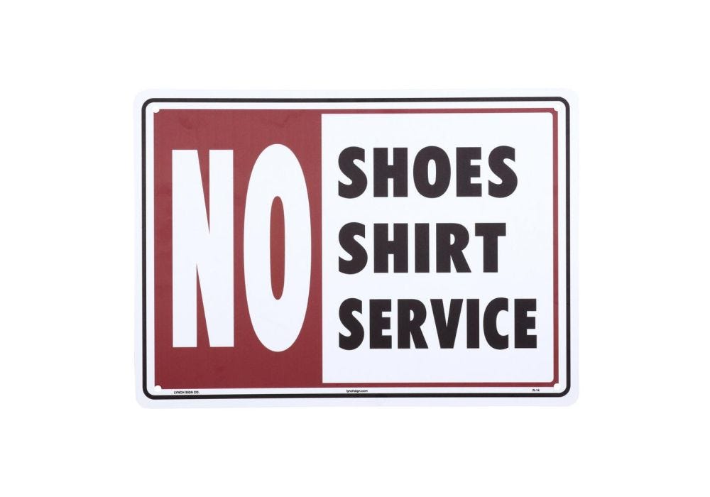 lynch-signs-r-14-sign-no-shoes-no-service for Free Printable No Shoes Sign Lynch Signs R-14 Sign