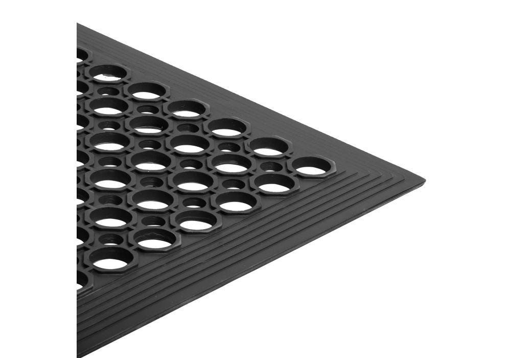 Deck Plate Anti-Fatigue Mats - SOLID BLACK