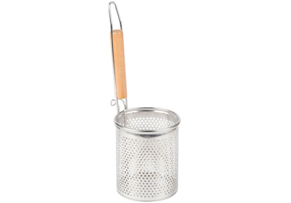 Thunder Group Slns553 Noodle Strainer Med S S Flat Bottom Wood Handle