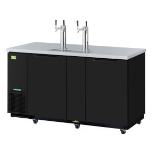RefrigerationX XBD-3SB-N6 Two Door Beer Dispenser 3-Keg (69"), Black Vinyl Ext. REFX-XBD-3SB-N6