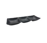 Kitchen Melamine Inc. 15105 Three Comps Sauce Dish Blk 10.5" x3-1/2" 12/96 KMI-15105